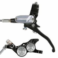 HOPE Tech 4 V4 Hydraulic Disc Brake - Braided Hose - Left-Hand/Rear (No Rotor) -Braking Sales Shop 04f685fd t4v4sbl