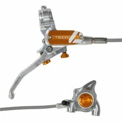 HOPE Tech 4 X2 Flatmount Hydraulic Disc Brake - Braided Hose - Right-Hand/Front (No Rotor) -Braking Sales Shop 06c08e53 t4x2fzsrbrso