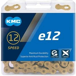 KMC E12 Ti-N 12 Speed Chain - Gold (130 Links)
