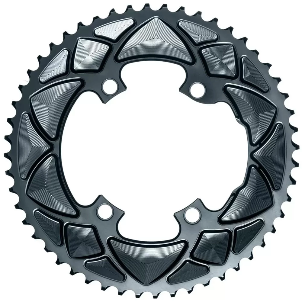 AbsoluteBLACK Round 110BCD 4-Bolt 2X Asymmetric Chainring - Shimano 9100/8000 4 AbsoluteBLACK Round 110BCD 4-Bolt 2X Asymmetric Chainring - Shimano 9100/8000 - Image 2