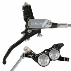 HOPE Tech 4 V4 Hydraulic Disc Brake - Braided Hose - Right-Hand/Front (No Rotor) -Braking Sales Shop 43961340 t4v4sbr