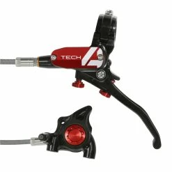 HOPE Tech 4 X2 Flatmount Hydraulic Disc Brake - Braided Hose - Left-Hand/Rear (No Rotor) -Braking Sales Shop 5233783e t4x2fbblbr