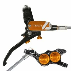 HOPE Tech 4 E4 Hydraulic Disc Brake - Braided Hose - Right-Hand/Front (No Rotor) -Braking Sales Shop 80c52509 t4e4cbr