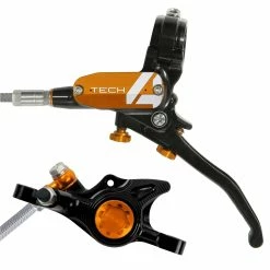 HOPE Tech 4 X2 Hydraulic Disc Brake - Braided Hose - Left-Hand/Rear (No Rotor) -Braking Sales Shop 81a6f8b8 t4x2cbl