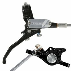 HOPE Tech 4 X2 Hydraulic Disc Brake - Braided Hose - Right-Hand/Front (No Rotor) -Braking Sales Shop 932a0139 t4x2sbr