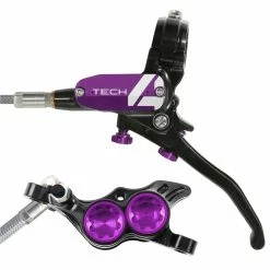 HOPE Tech 4 E4 Hydraulic Disc Brake - Braided Hose - Left-Hand/Rear (No Rotor) -Braking Sales Shop a789bc80 t4e4publ