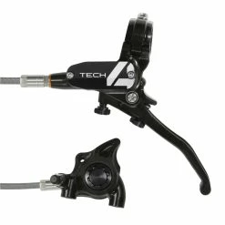 HOPE Tech 4 X2 Flatmount Hydraulic Disc Brake - Braided Hose - Left-Hand/Rear (No Rotor)