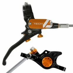 HOPE Tech 4 X2 Hydraulic Disc Brake - Braided Hose - Right-Hand/Front (No Rotor) -Braking Sales Shop fb259076 t4x2cbr